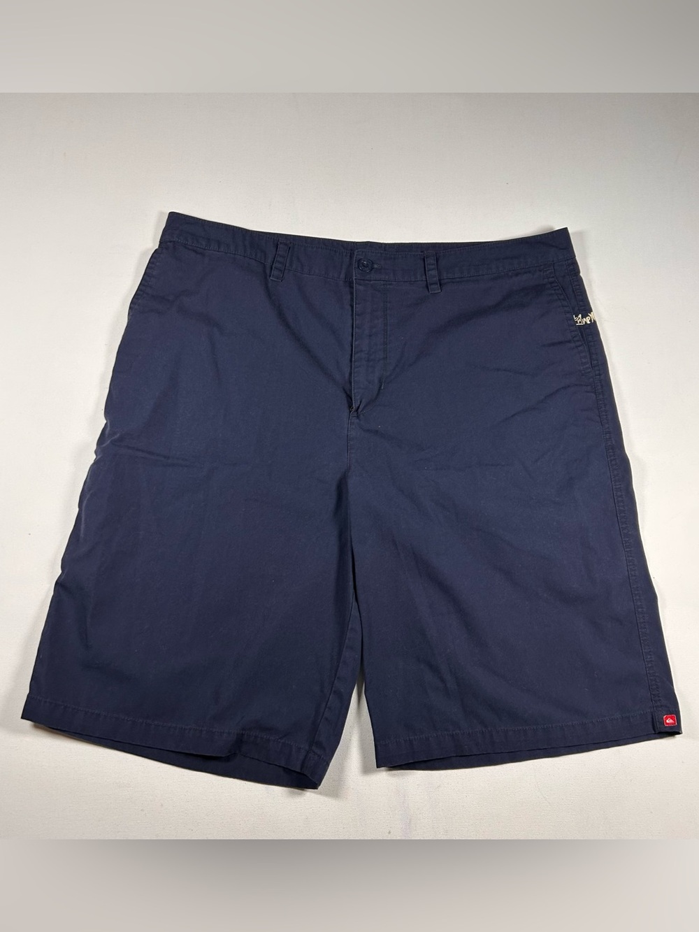Vintage Y2k Quiksilver Fits: 42 Blue Chino Shorts Hybrid Surf Wear Lightweight